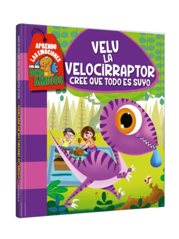 Dino amigos Velu, la velocirraptor cree que todo es suyo